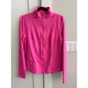 Fila Sport‎ Womens Hot Pink Full Zip Athletic Jacket Thumbholes Mock Neck Medium
